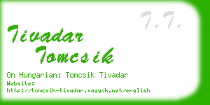 tivadar tomcsik business card